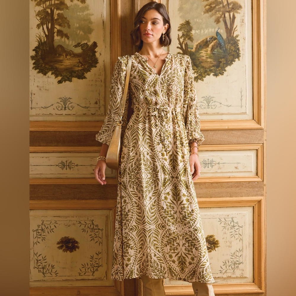 Spartina 449 Wilenna Midi Dress Guerard Estate Fern - Medium - NWT